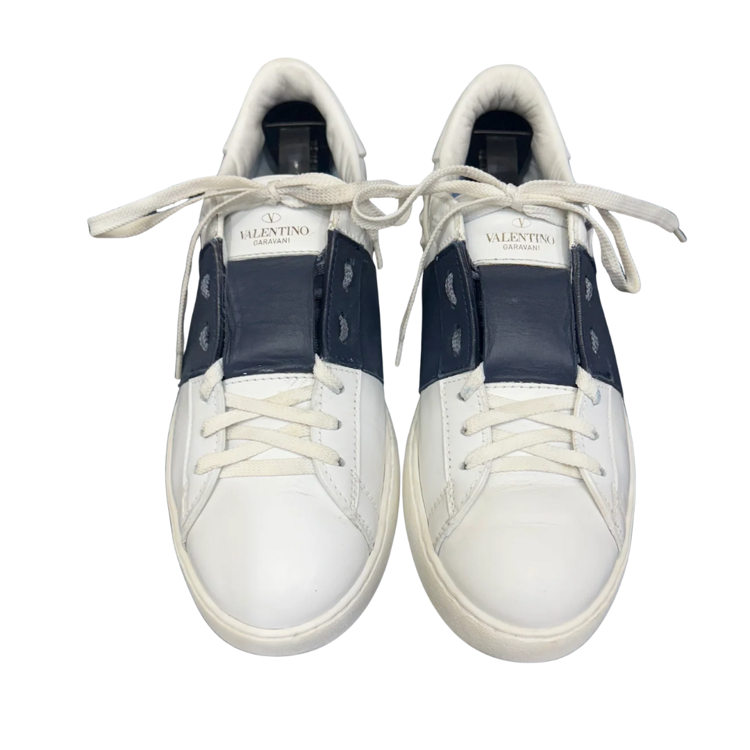 Valentino Garavani Open Sneakers (White Navy) (Womens)