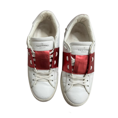 Valentino Garavani Open Sneakers (White Red) (Womens)