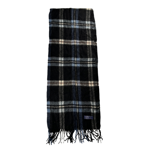 Burberry Scarf (Black & Blue) (Vintage)