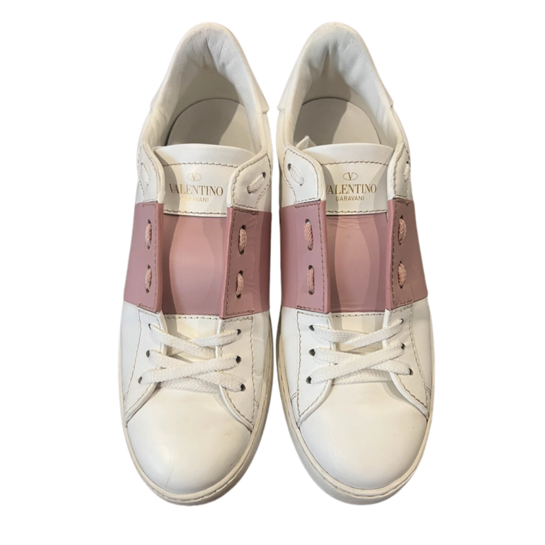 Valentino Garavani Open Sneakers (White Pink) (Womens)