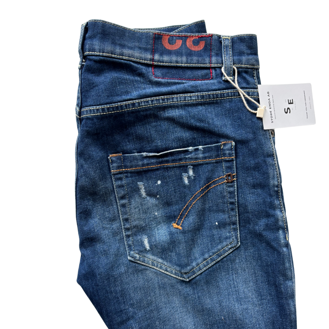 Dondup Mius Distressed Carrot Fit Jeans (Navy)