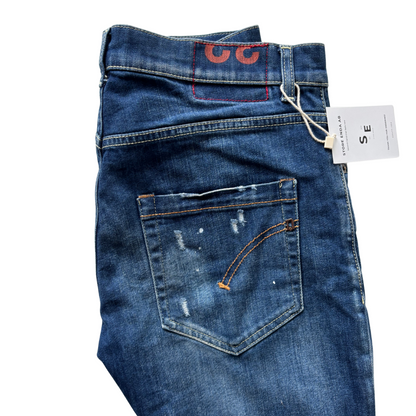 Dondup Mius Distressed Carrot Fit Jeans (Navy)