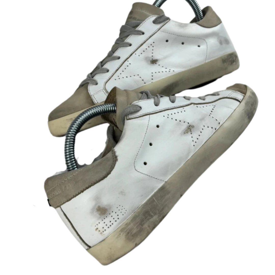 Golden Goose Superstar Sneakers (White Beige) (Women's)