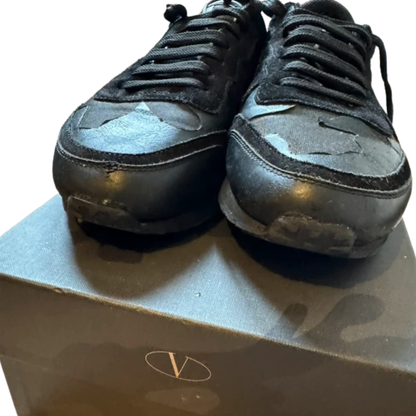 Valentino Camoflage Rockrunner Sneakers (Black )