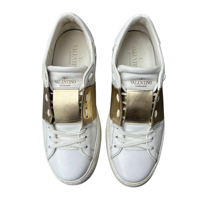 Valentino Garavani Open Sneakers (White Gold) (Women's)
