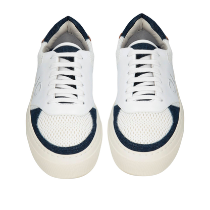 Jacob Cohën Dreamer Low Top Sneakers (White Navy) (New)