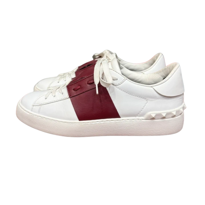 Valentino Garavani Rockstud Open Sneakers (White Red) (Womens)