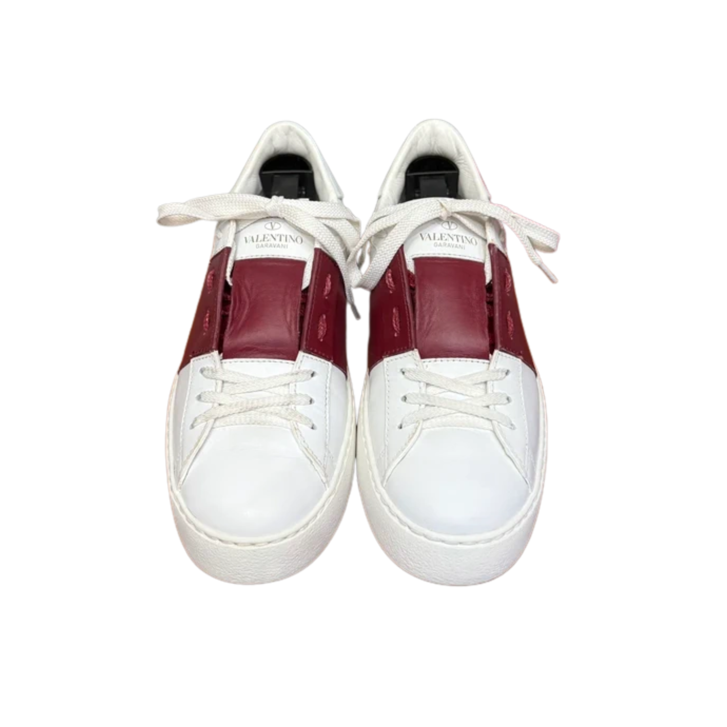 Valentino Garavani Rockstud Open Sneakers (White Red) (Womens)