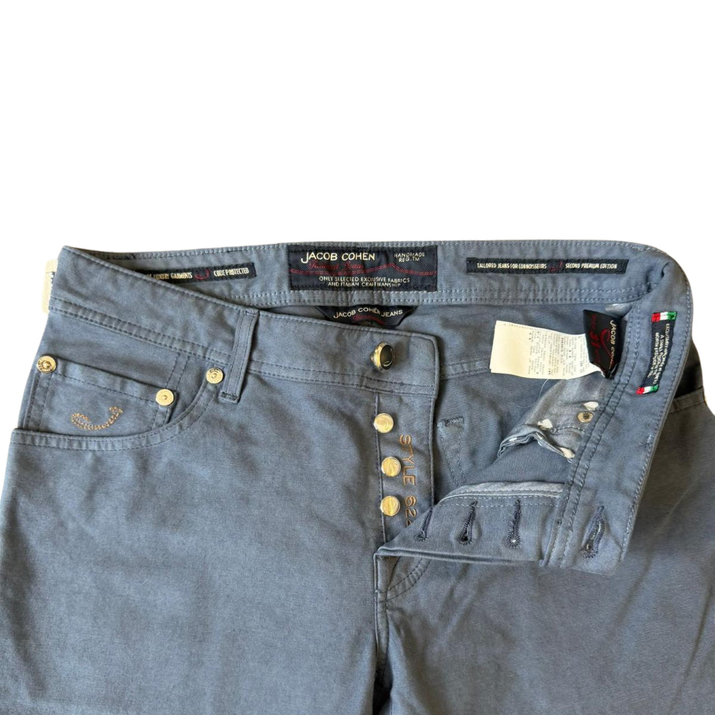 Jacob Cohën 622 Slim Fit Jeans (New) (Gray)
