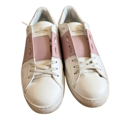 Valentino Garavani Rockstud Open Sneakers (Pink) (Womens)
