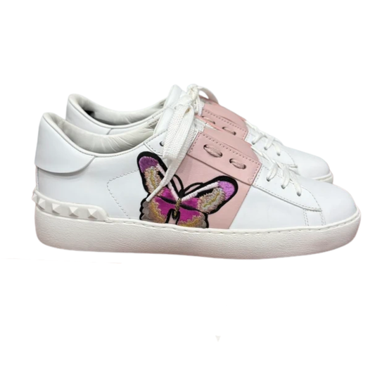 Valentino Garavani Rockstud Open Sneakers (Pink) (Butterfly) (Womens)