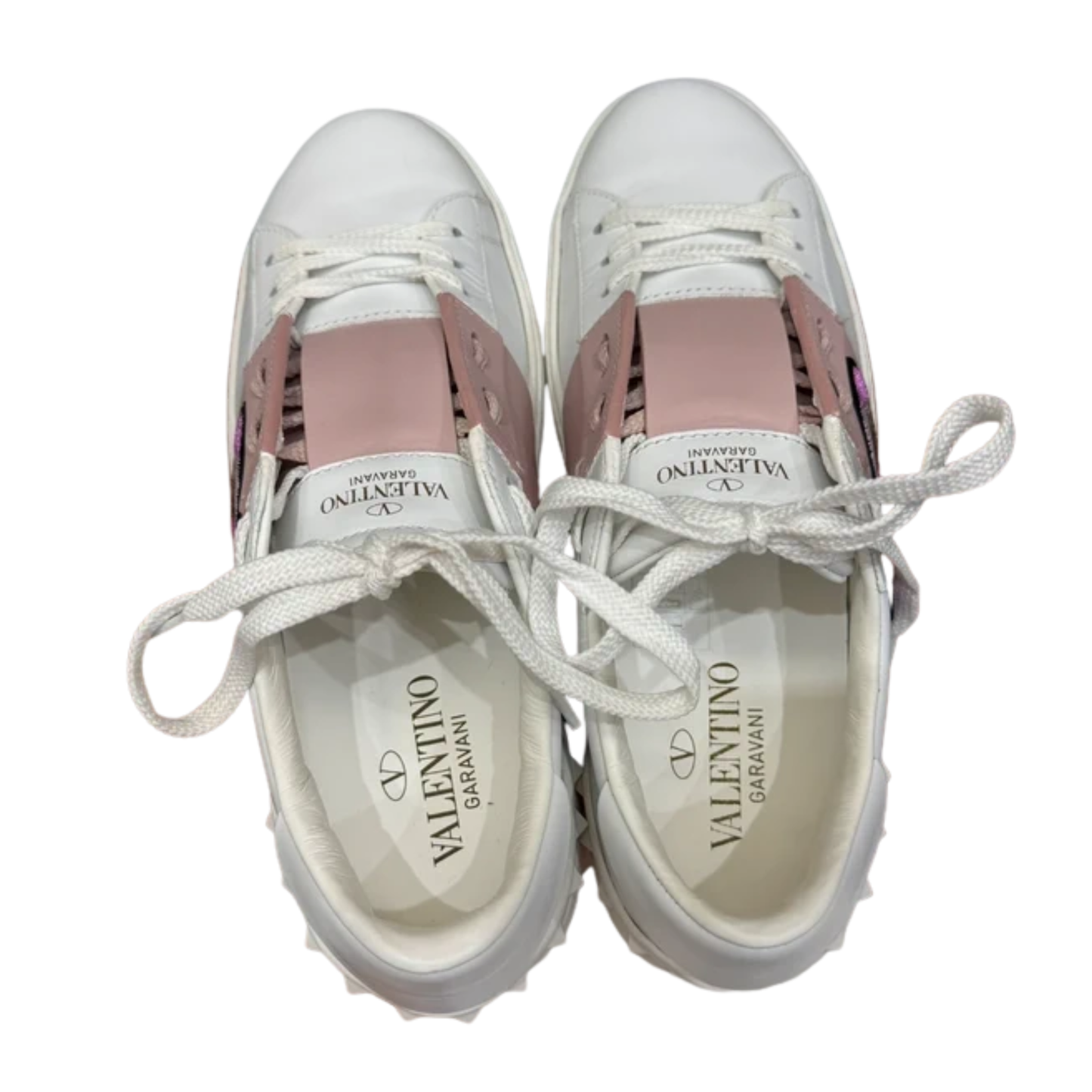 Valentino Garavani Rockstud Open Sneakers (Pink) (Butterfly) (Womens)