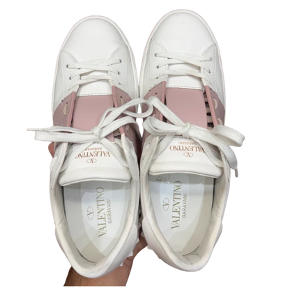Valentino Garavani Rockstud Open Sneakers (Pink) (Womens)