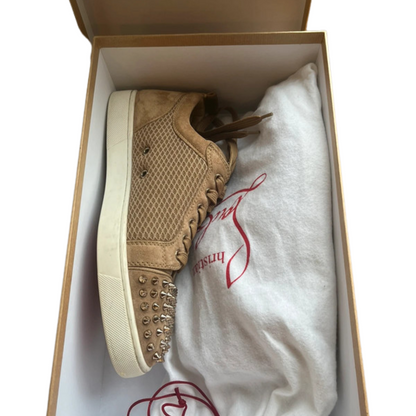 Christian Louboutin Louis Junior Spike Sneakers (Beige)