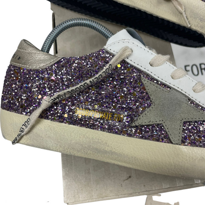 Golden Goose Superstar Sneakers (Purple Glitter) (New) (Womens)