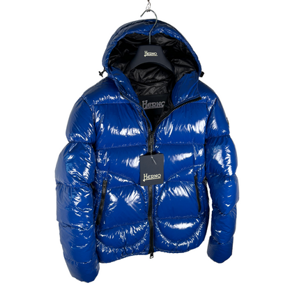 Herno Glossy Logo Puffer Jacket (Blue) (New)