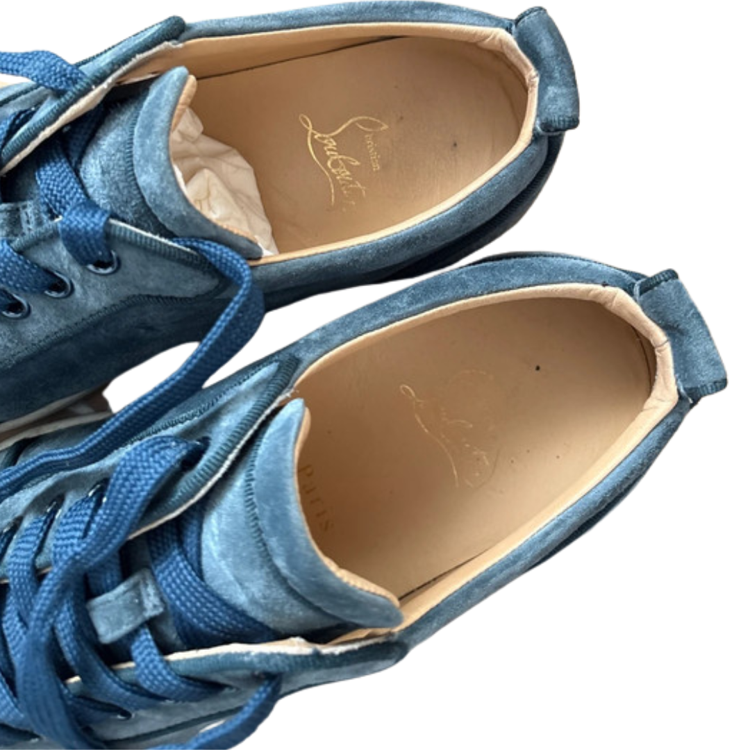 Christian Louboutin Louis Junior Spike Sneakers (Blue)