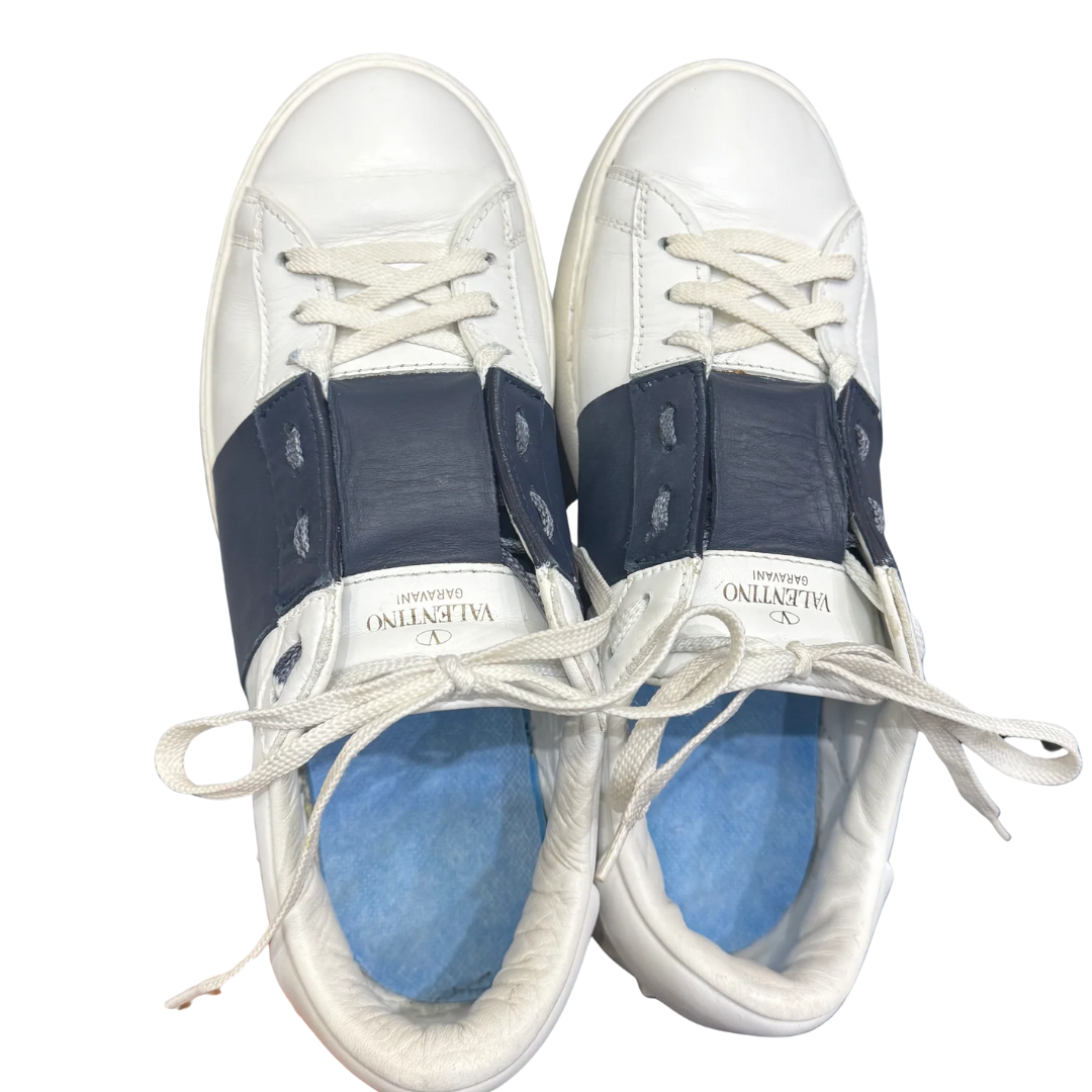 Valentino Garavani Open Sneakers (White Navy) (Womens)