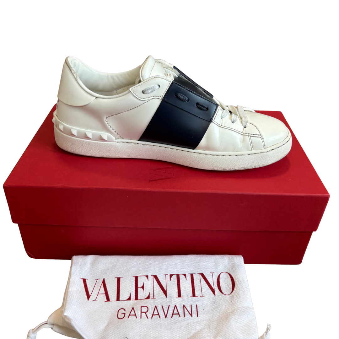 Valentino Garavani Open Sneakers (White Navy)