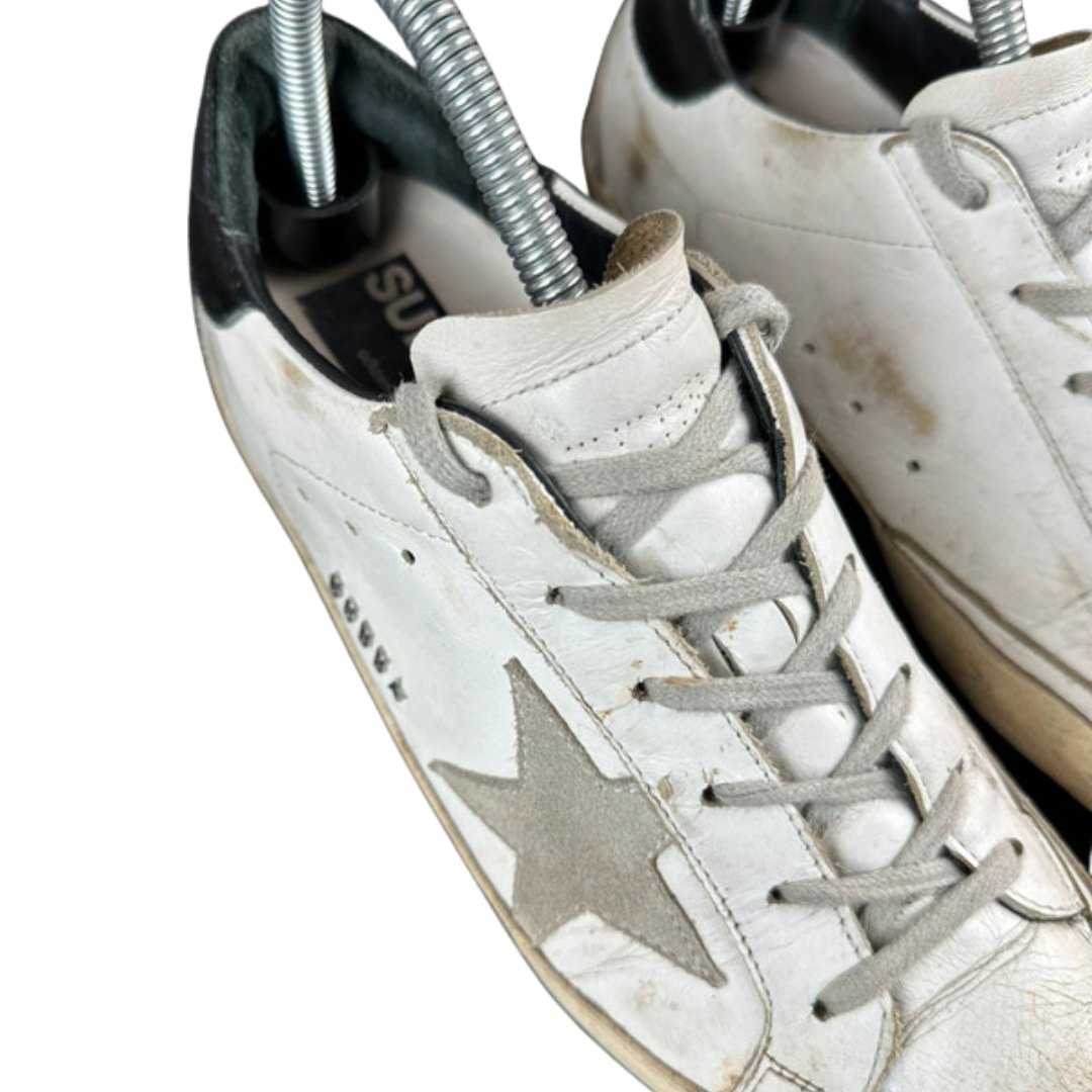 Golden Goose Superstar Sneakers (White &amp; Orange) (New)