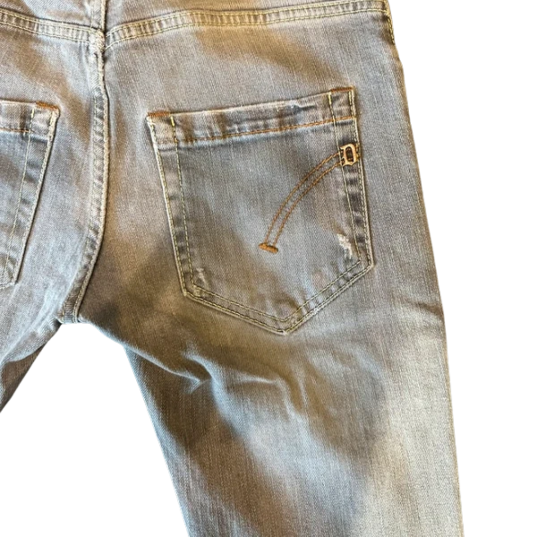 Dondup Lucky Distressed Slim Fit Jeans (Grey)