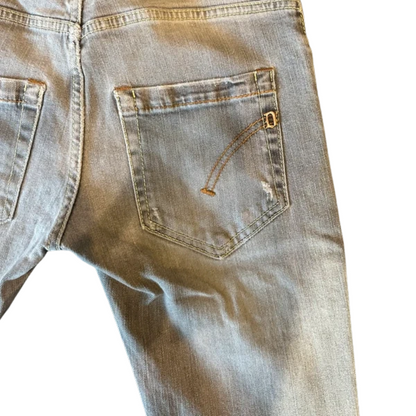 Dondup Lucky Distressed Slim Fit Jeans (Grey)