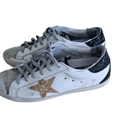 Golden Goose Superstar Sneakers (Black Heel) (Women's)