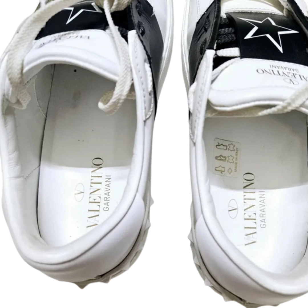 Valentino Garavani Open VLTN Sneakers (White Black) (Womens)