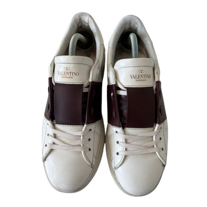 Valentino Garavani Open Sneakers (White Burgundy)