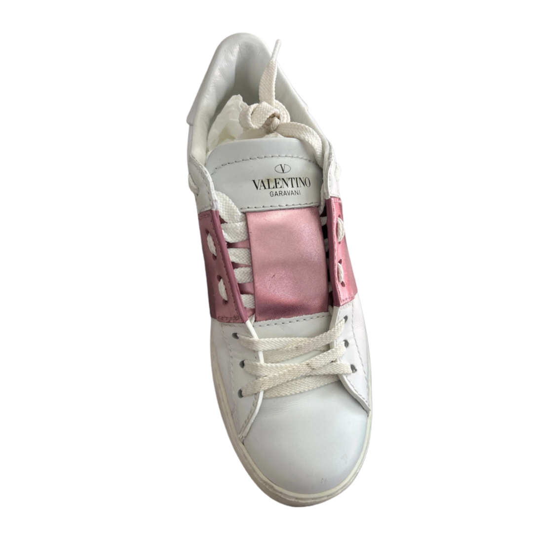 Valentino Garavani Open Sneakers (White Pink) (Womens)