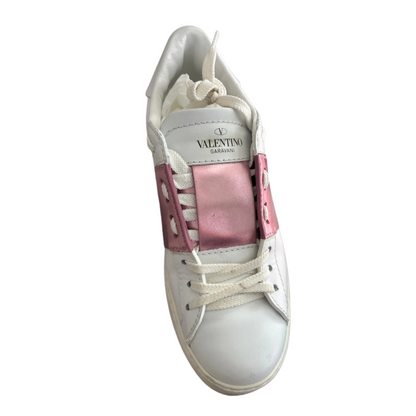 Valentino Garavani Open Sneakers (White Pink) (Womens)