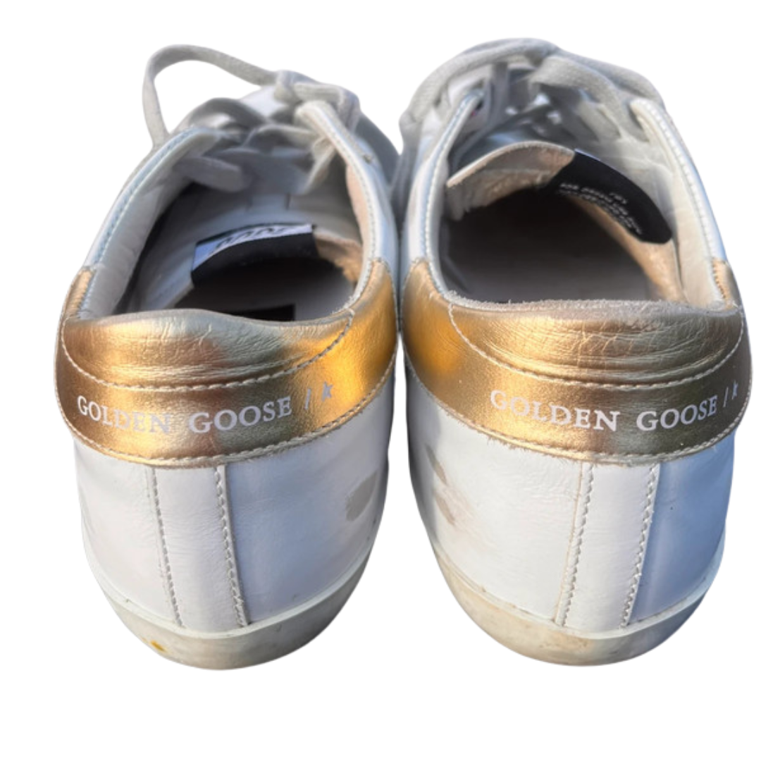 Golden Goose Superstar Sneakers (Gold Heel) (Women's)