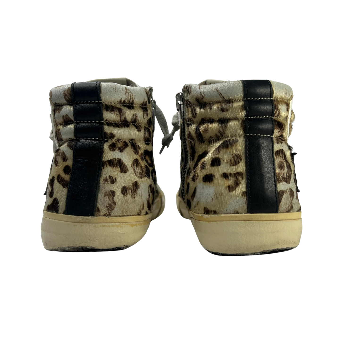 Golden Goose Slide High Top Leopard Sneakers (LADIES)