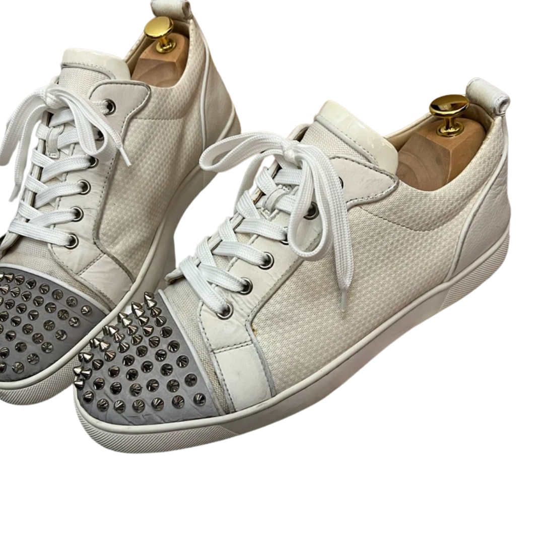 Christian Louboutin Louis Junior Spike Sneakers (White)