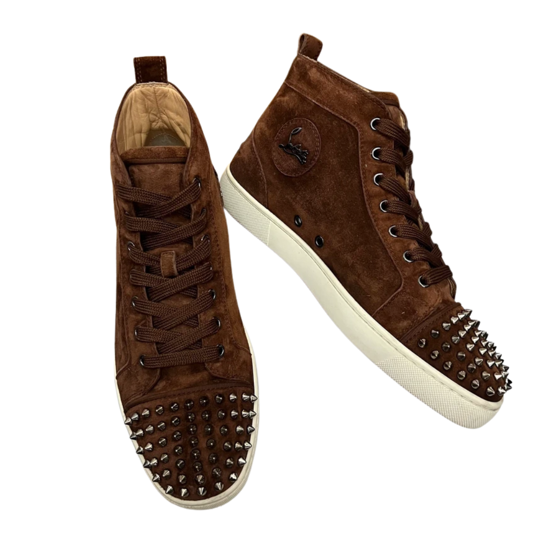 Christian Louboutin Louis Spike High Top Sneakers (Brown)