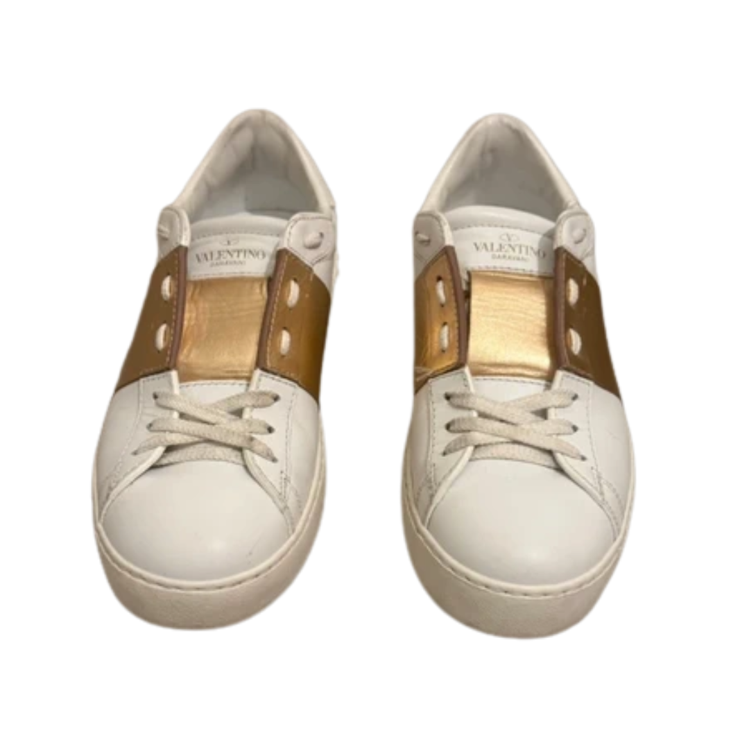 Valentino Garavani Open Sneakers (White Gold) (Womens)