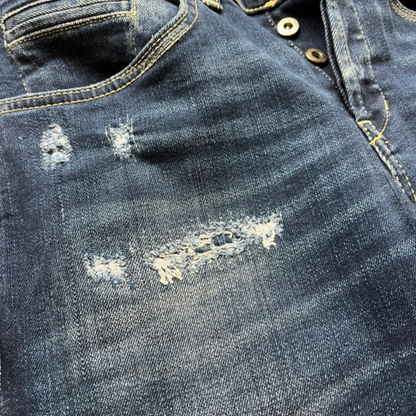 Dondup George Distressed Skinny Fit Jeans (Navy) (New)