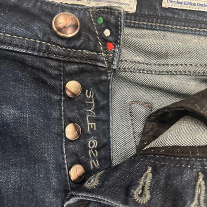 Jacob Cohën 622 Distressed Slim fit Jeans (Navy)