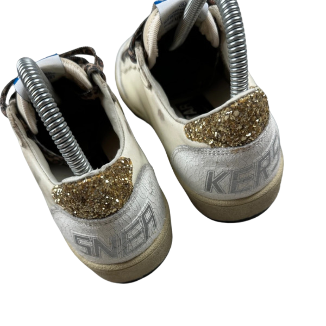 Golden Goose Ballstar Sneakers (Gold Heel) (Women's)