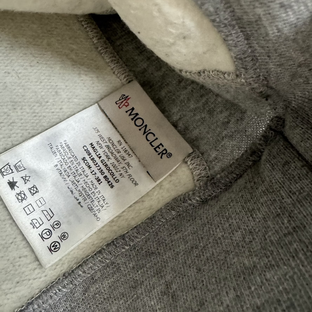 Moncler Maglia Zip Crewneck Sweatshirt (Grey)