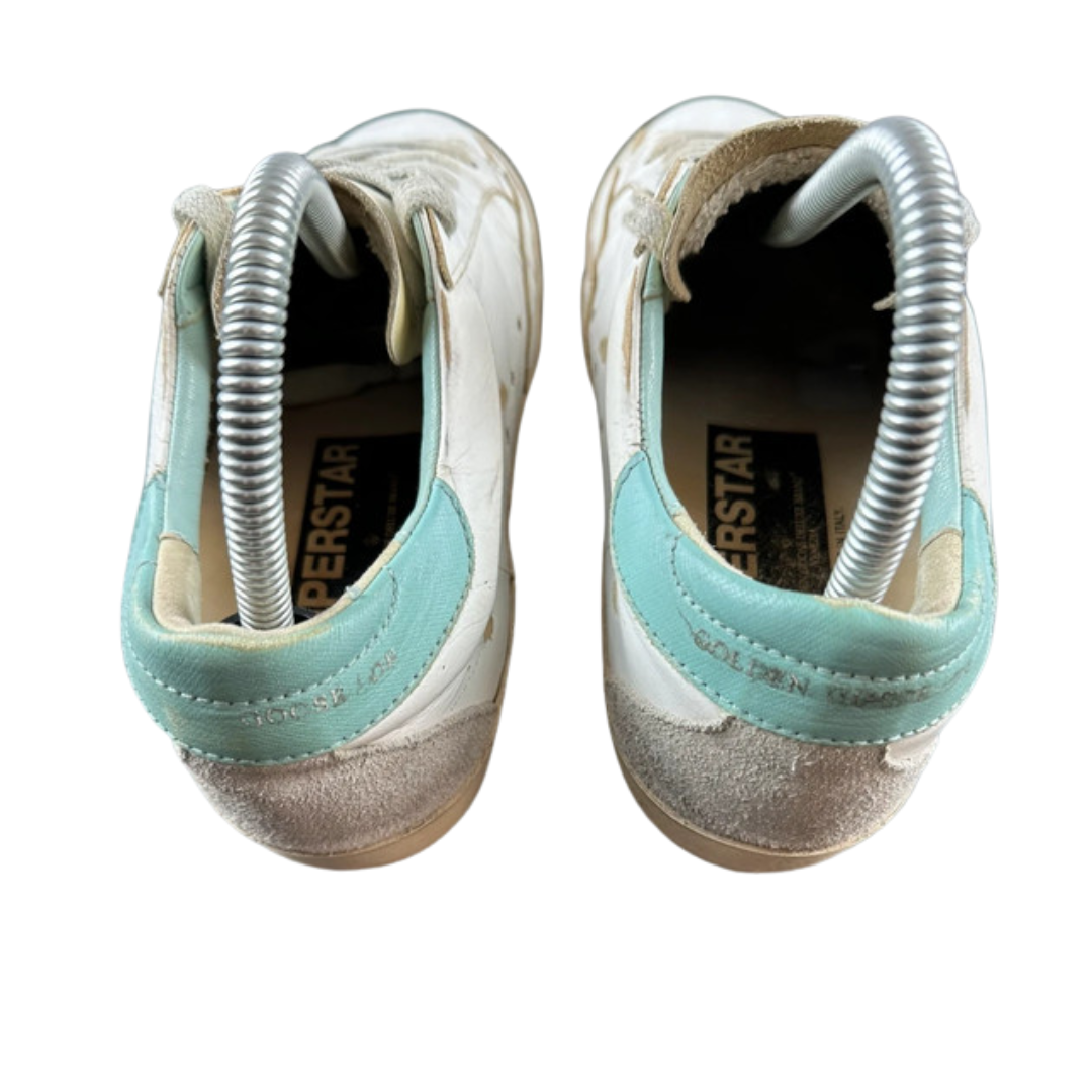 Golden Goose Superstar Sneakers (Mint Heel) (Women's)