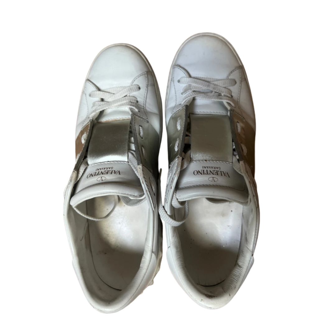 Valentino Garavani Open Sneakers (White Gold) (Womens)