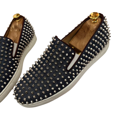 Christian Louboutin Louis Spike Loafer Sneakers (Navy Denim)