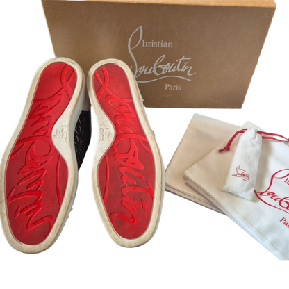 Christian Louboutin Louis Junior Spike Sneakers (White Black)