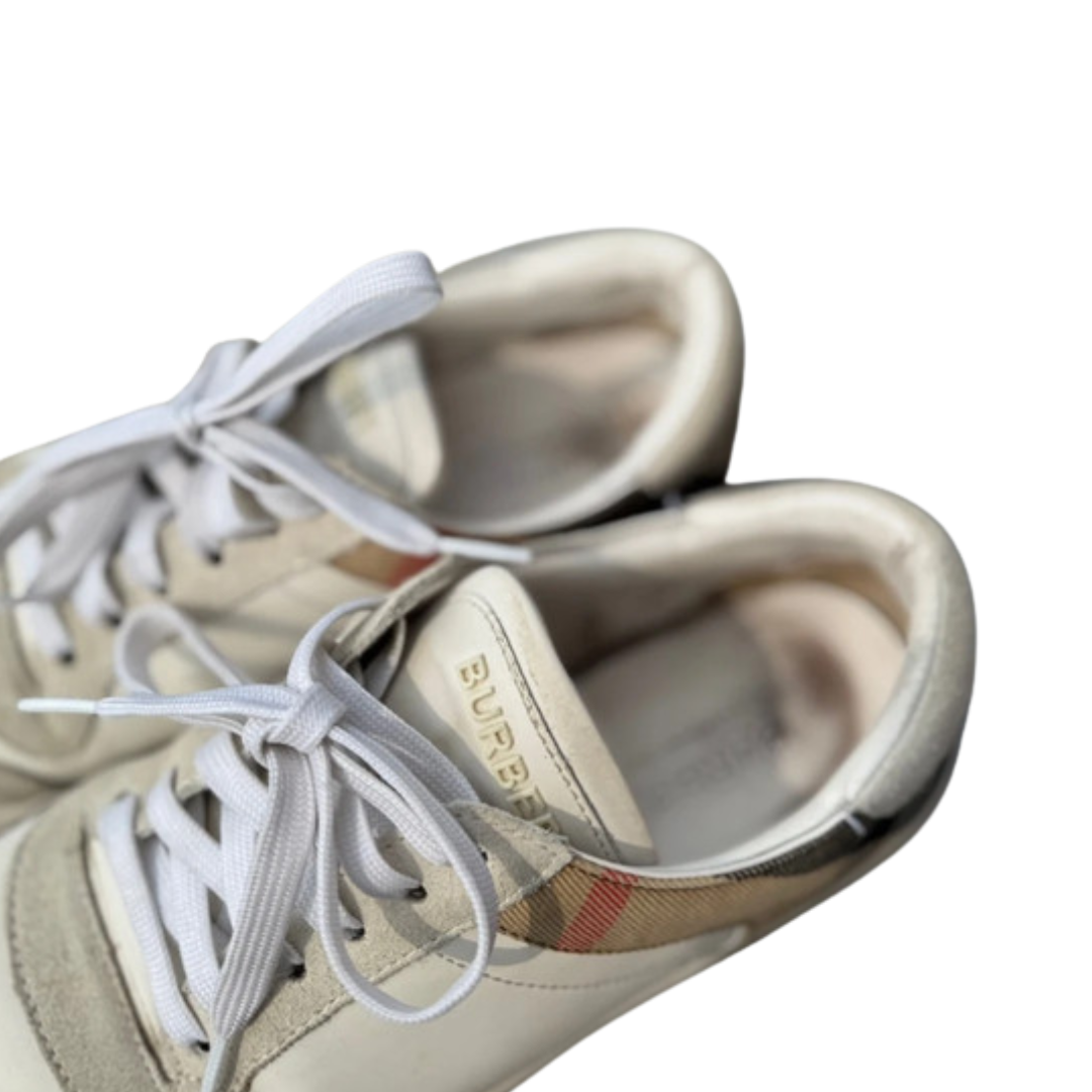 Burberry Checkered Low Sneakers (White)