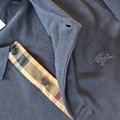 Burberry Long Sleeve Polo Shirt (Navy)