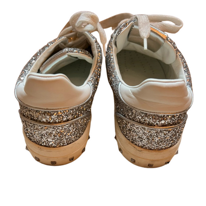 Valentino Garavani Flycrew Sneakers (Silver Glitter) (Womens)