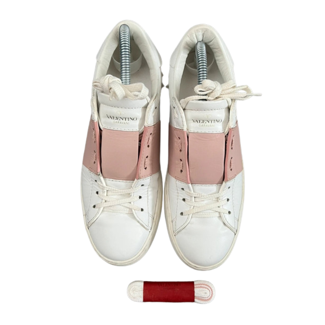 Valentino Garavani Open Sneakers (White Pink) (Womens)