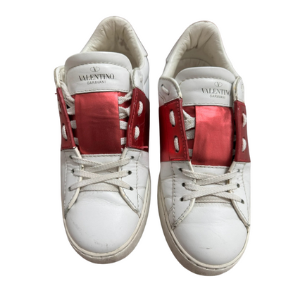 Valentino Garavani Open Sneakers (White Red) (Womens)