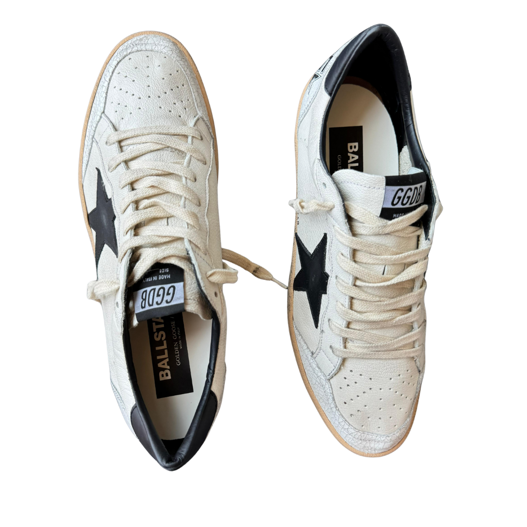 Golden Goose Ballstar Sneakers (White Black) (New)